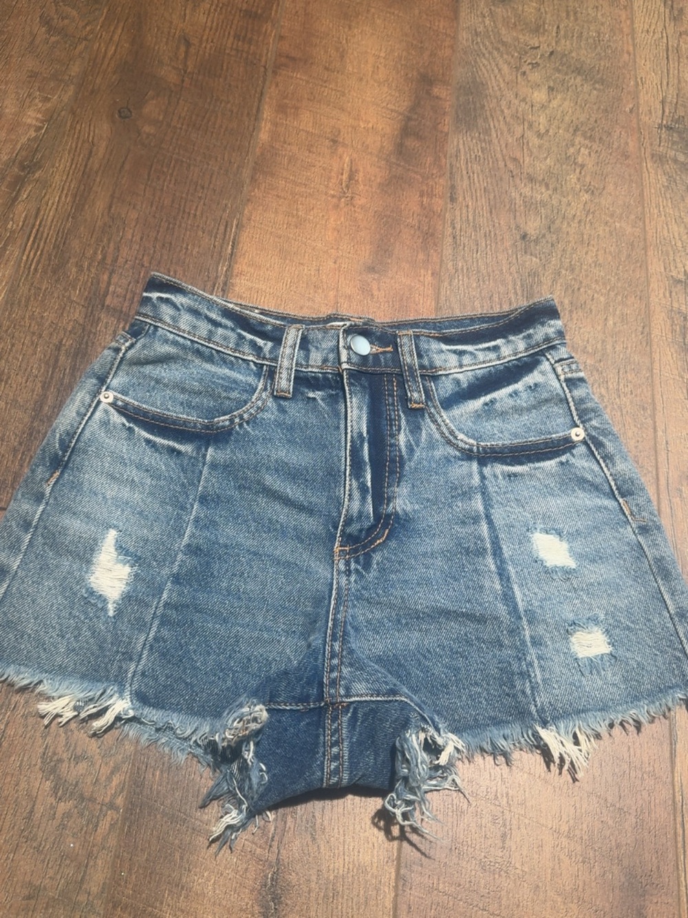 Altar'd State Distressed Denim Jean Shorts - Blue
